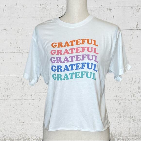 Miken Flow Cropped Grateful Graphic Short Sleeve T Shirt Size Medium - Picture 1 of 10